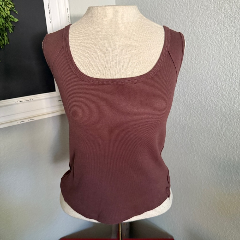 We The Free Hummingbird Tank Dark Brown French Roast - S - Picture 2 of 5